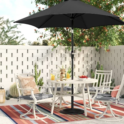 9'x9' Patio Market Umbrella - Black Pole - Room Essentialsā¢