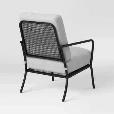 2pc Metal Mesh Outdoor Patio Chairs With Double Cushions, Club Chairs Black - Room Essentials⢠- Image 4