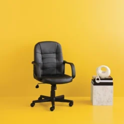 Office Chair Bonded Leather Black - Room Essentials™