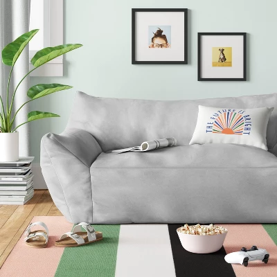 Bean Bag Loveseat Gray - Room Essentialsā¢
