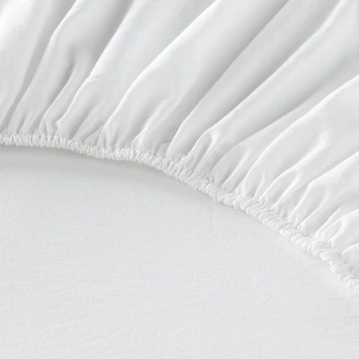 King Garment Washed Microfiber Solid Sheet Set White - Room Essentials⢠- Image 3