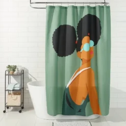 Puffs Shower Curtain Green - Room Essentialsā¢