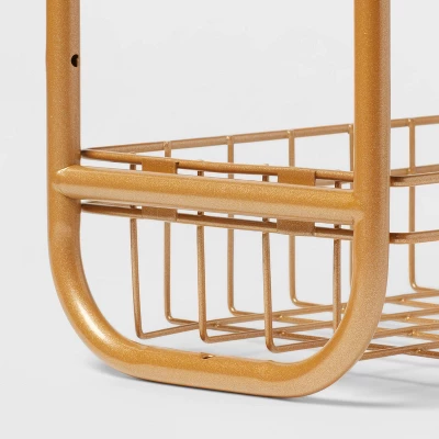On The Wall 2 Tier Shelving Rack Metallic Gold - Room Essentials⢠- Image 3