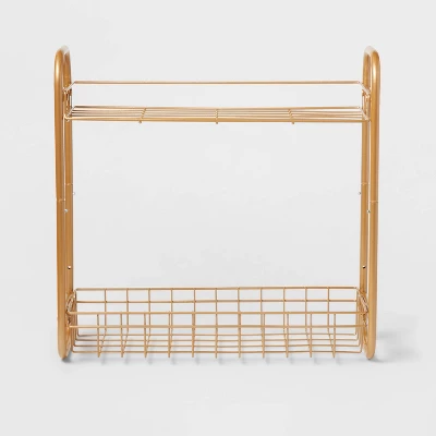 On The Wall 2 Tier Shelving Rack Metallic Gold - Room Essentials⢠- Image 2