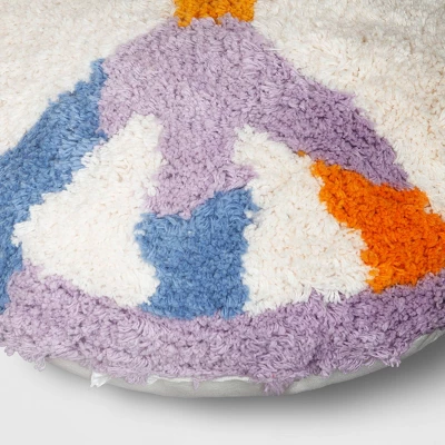 Peace Sign Printed Plush Round Throw Pillow - Room Essentials⢠- Image 3